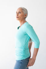 Rachel V-Neck 3/4 Sleeve Ruched Top