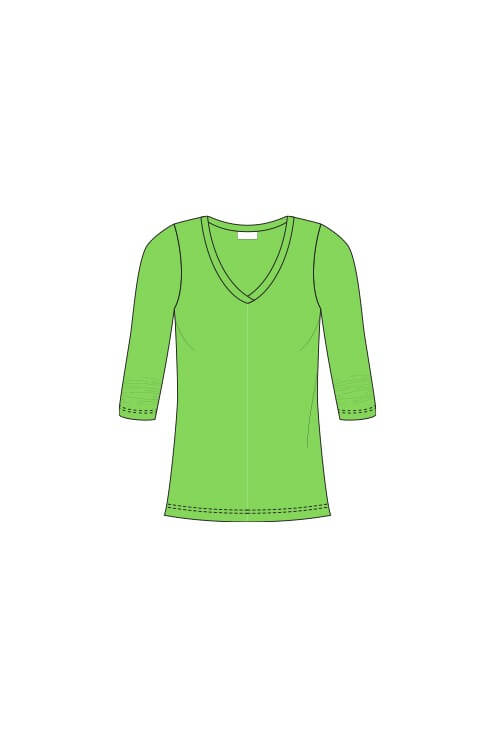 Charlotte V-Neck 3/4 Sleeve Layering Top