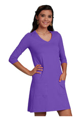 Emily V-Neck 3/4 Sleeve Pocket Dress in Royalty
