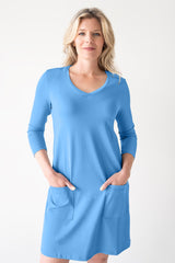 Emily V-Neck 3/4 Sleeve Dress
