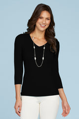 Deborah-3/4 Sleeve V-Neck