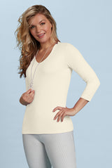 Deborah-3/4 Sleeve V-Neck