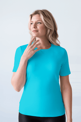 Cathy Jewel Neck Short Sleeve Top