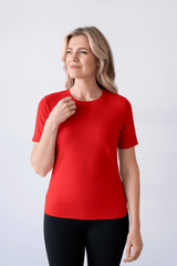 Cathy Jewel Neck Short Sleeve Top