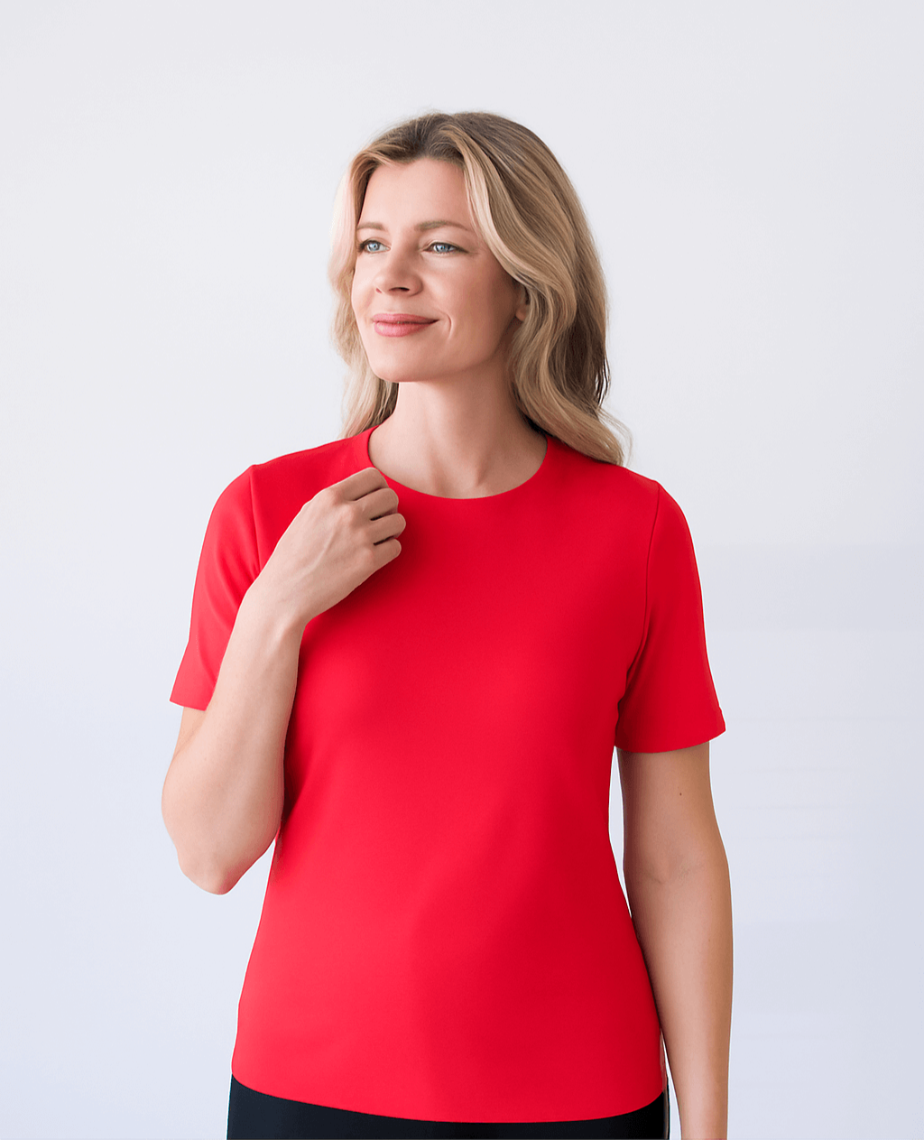 Cathy Jewel Neck Short Sleeve Top