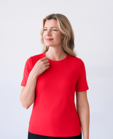 Cathy Jewel Neck Short Sleeve Top