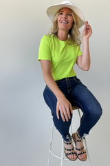 Cathy Short Sleeve Jewel Neck Top Last Chance