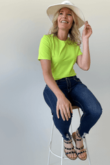 Cathy Jewel Neck Short Sleeve Top