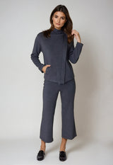 Dakota Hoodie Sweatshirt Jacket - Charcoal