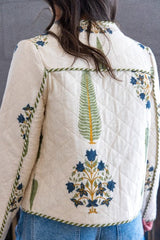 Fallon Quilted Reversible Jacket in Navy Victorian