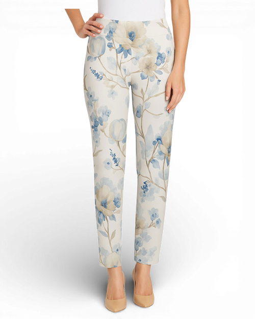 Krazy Larry P507 Pull on Pant - Aqua Watercolor