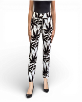Krazy Larry P507 Pull on Pant - Black Leaves