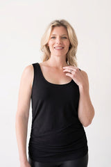 Peg Scoop Neck Ruched Hem Tank Top