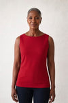 Christina Boatneck Sleeveless Shell in Red