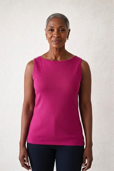 Christina Boatneck Sleeveless Shell – JudyP Apparel