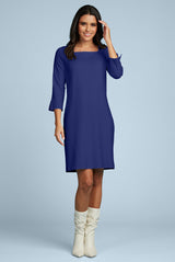 Terry Squareneck 3/4 slv dress