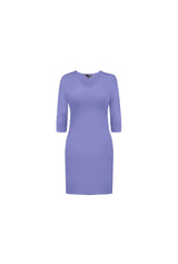 3/4 SLEEVE V-NECK DRESS