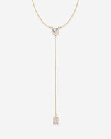 Beautifully Broken Emerald Cut Lariat Necklace