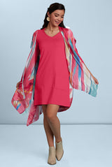 Emily V-Neck 3/4 Sleeve Dress
