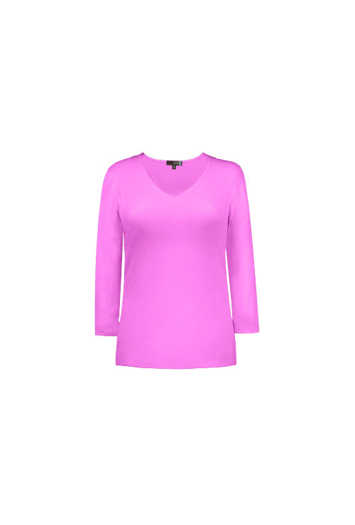 Karen V-Neck 3/4 Sleeve Top (Relaxed Fit) - SALE