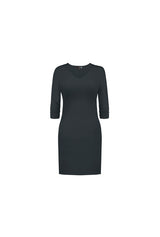 3/4 SLEEVE V-NECK DRESS