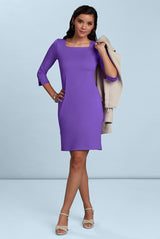Terry Squareneck 3/4 slv dress