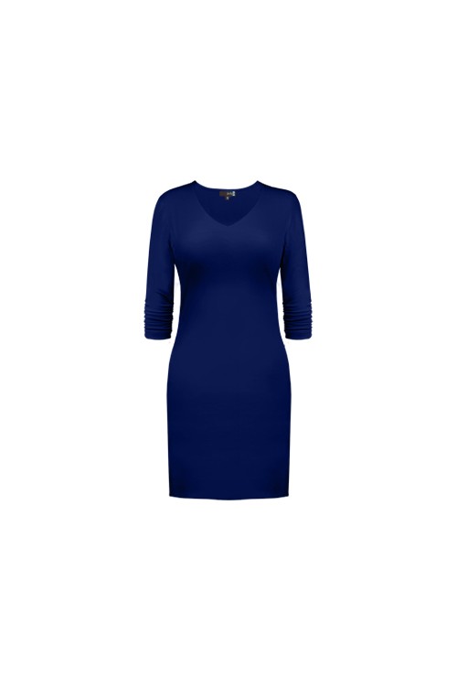 3/4 SLEEVE V-NECK DRESS