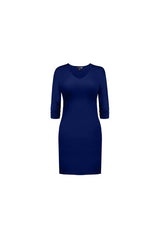3/4 SLEEVE V-NECK DRESS