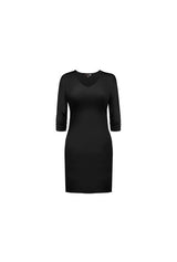 3/4 SLEEVE V-NECK DRESS