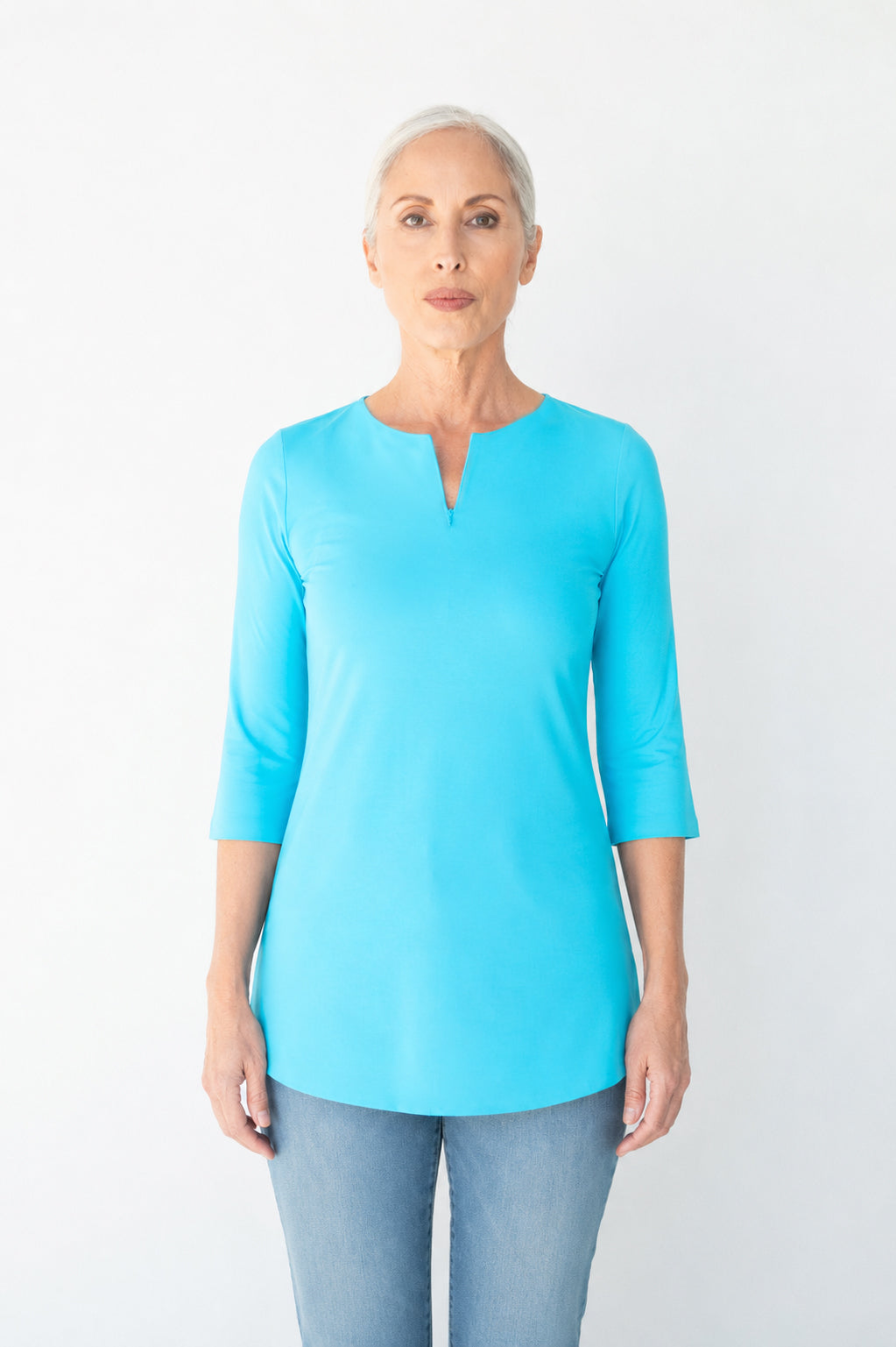 Hillary V-Placket 3/4 Sleeve Tunic Last Chance