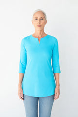 Hillary V-Placket 3/4 Sleeve Tunic Last Chance