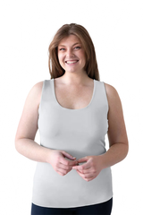Pearl Scoop Neck Sleeveless Tank Top Front View - Elevated Basic | JudyP Apparel