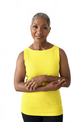 Chartreuse Boatneck Sleeveless Top Front View - Moisture Wicking | JudyP Apparel
