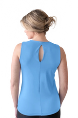 Cerulean Crewneck Sleeveless Tank Top Back View - UPF 50 Elevated Basic | JudyP Apparel