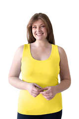 Chartreuse Scoop Neck Sleeveless Tank Top Front View - Wrinkle-Free | JudyP Apparel