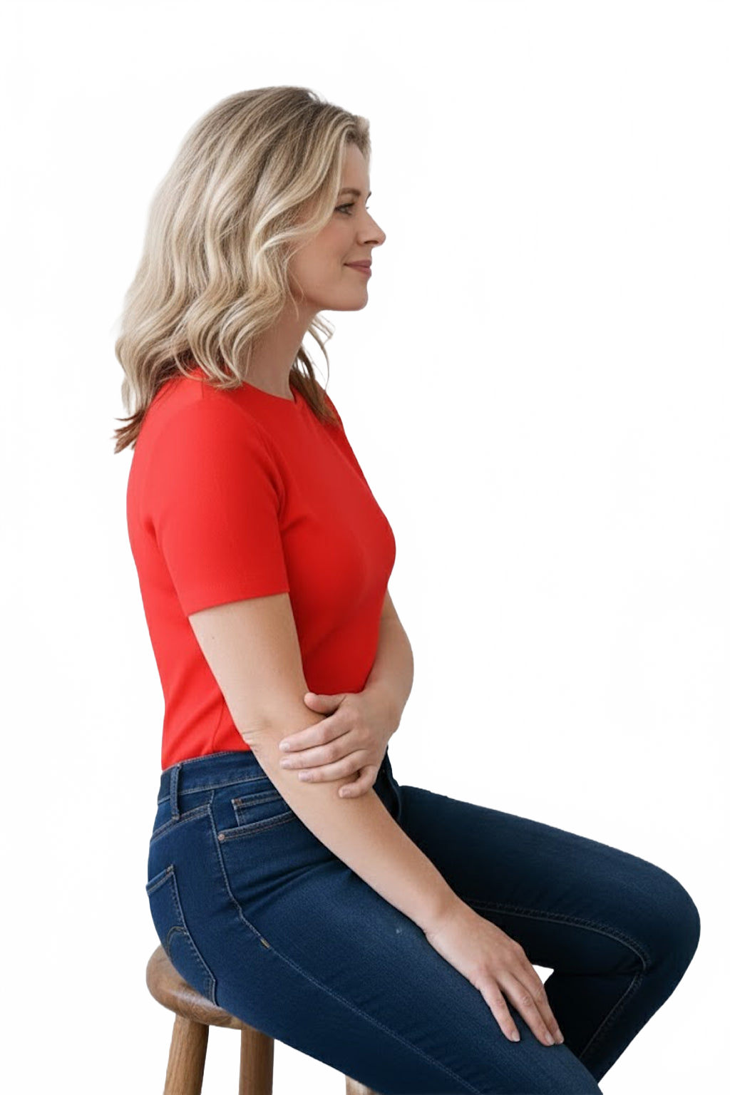 Razzmatazz Crewneck Short Sleeve Top Side Profile - Wrinkle-Free | JudyP Apparel