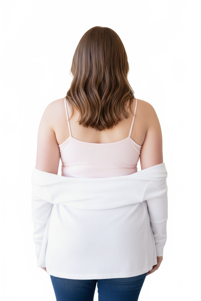 Blush Scoop Neck Sleeveless Tank Top Back View - UPF 50 Flattering Fit Travel Clothing | JudyP Apparel