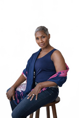 Navy Scoop Neck Sleeveless Top Front View - UPF 50 Moisture Wicking Made in USA | JudyP Apparel