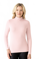Cotton Candy Turtleneck Long Sleeve Top Front View - Moisture Wicking | JudyP Apparel