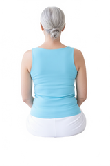 Cerulean Scoop Neck Sleeveless Tank Top Back View - Wrinkle-Free Made in USA UPF 50 | JudyP Apparel