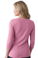 Cotton Candy Scoop Neck 3/4 Sleeve Top Back View - UPF 50 | JudyP Apparel