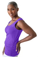 Imperial Purple Scoop Neck Sleeveless Tank Top Angled View - Elevated Basic | JudyP Apparel