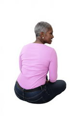 Cotton Candy V-Neck 3/4 Sleeve Top Back View - Elevated Basic | JudyP Apparel
