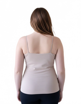 Stone Scoop Neck Sleeveless Tank Top Back View - Moisture Wicking Made in USA | JudyP Apparel