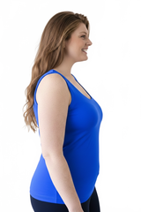 Bright Royal V-Neck Sleeveless Tank Top Side Profile - Travel Clothing | JudyP Apparel