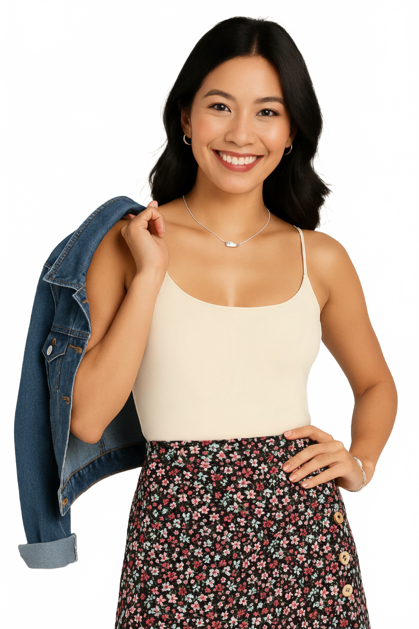 Pearl Scoop Neck Sleeveless Tank Top Front View - UPF 50 Moisture Wicking Made in USA | JudyP Apparel