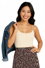 Pearl Scoop Neck Sleeveless Tank Top Front View - UPF 50 Moisture Wicking Made in USA | JudyP Apparel