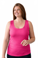 Bougainvillea Scoop Neck Sleeveless Tank Top Front View - Wrinkle-Free Travel Clothing | JudyP Apparel