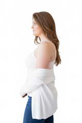 Blush Scoop Neck Sleeveless Tank Top Profile View - UPF 50 Moisture Wicking | JudyP Apparel