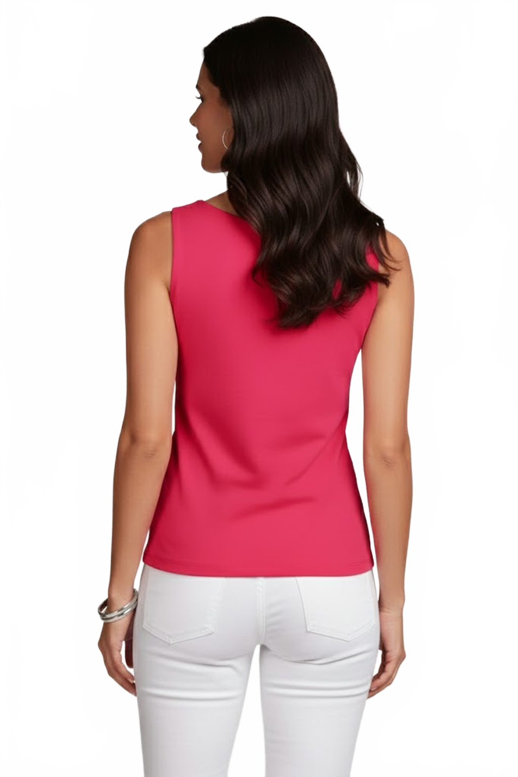 Razzmatazz Boatneck Sleeveless Top Back View - Wrinkle-Free | JudyP Apparel